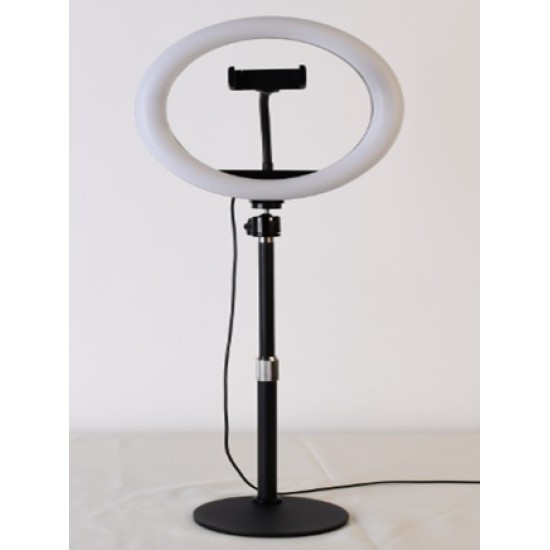 RING LIGHT LS-260-6 10.0" WITH PHONE HOLDER AND ADJUSTABLE STAND 3 COLOR LIGHT ADJUSTMENT BLACK RING LIGHT LS-260-6 10.0" WITH PHONE HOLDER AND ADJUSTABLE STAND 3 COLOR LIGHT ADJUSTMENT BLACK